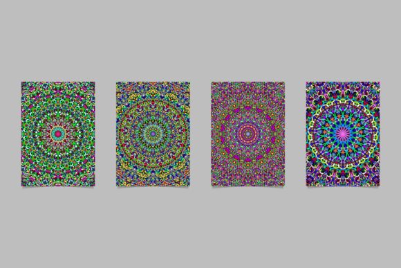 Download 4 Floral Mandala Page Backgrounds - Floral Collection