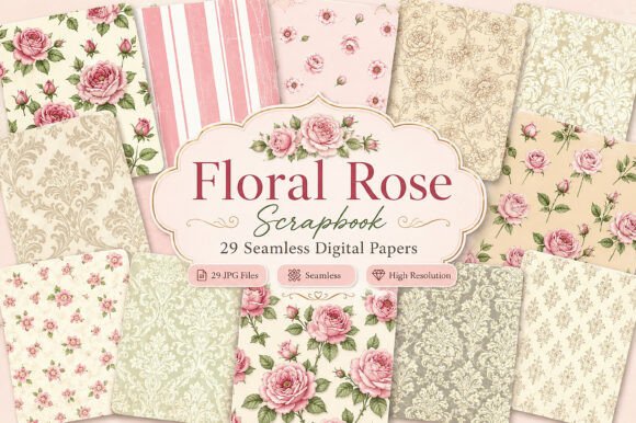 Download Seamless Floral Pattern Rose Scrapbook - Floral Collection