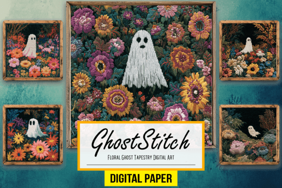 Download Floral Ghost Tapestry Digital Artworks - Floral Collection