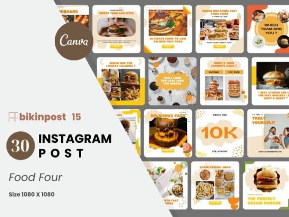 Download Food Four Canva Instagram Post Template - Canva instagram post Collection