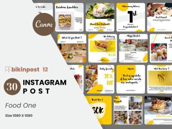 Download Food One Canva Instagram Post Template - Canva instagram post Collection