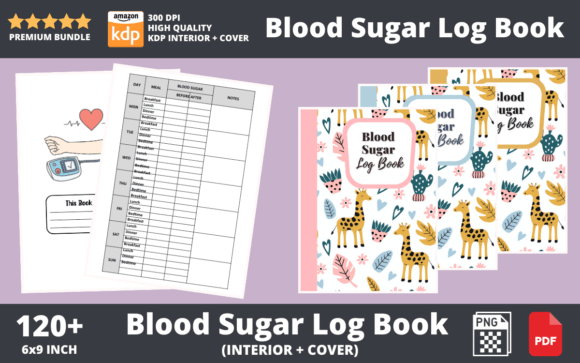 Download Floral Girly Blood Sugar Log Book - Floral Collection